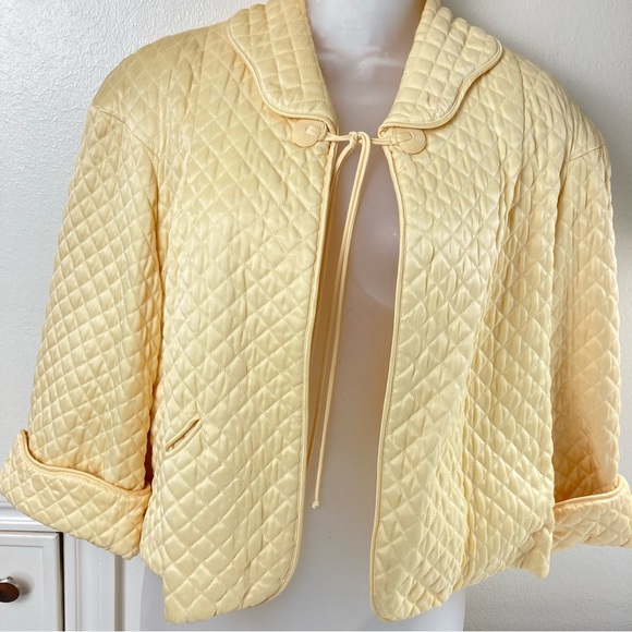 Vintage Barbizon Satin Quilted Bed Jacket 1950's Puffett - Picture 5 of 17